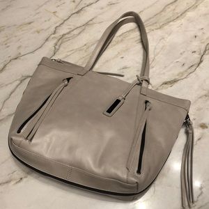 Joe’s NEW genuine leather tote bag, expandable, zip top